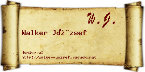 Walker József névjegykártya